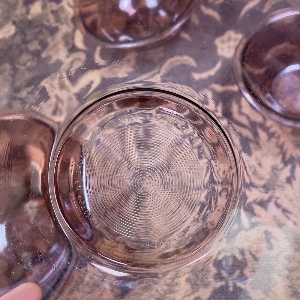 Vtg Set of 4 Pyrex Nesting Bowls Purple Color 4L 2.5L 1.5L 1L